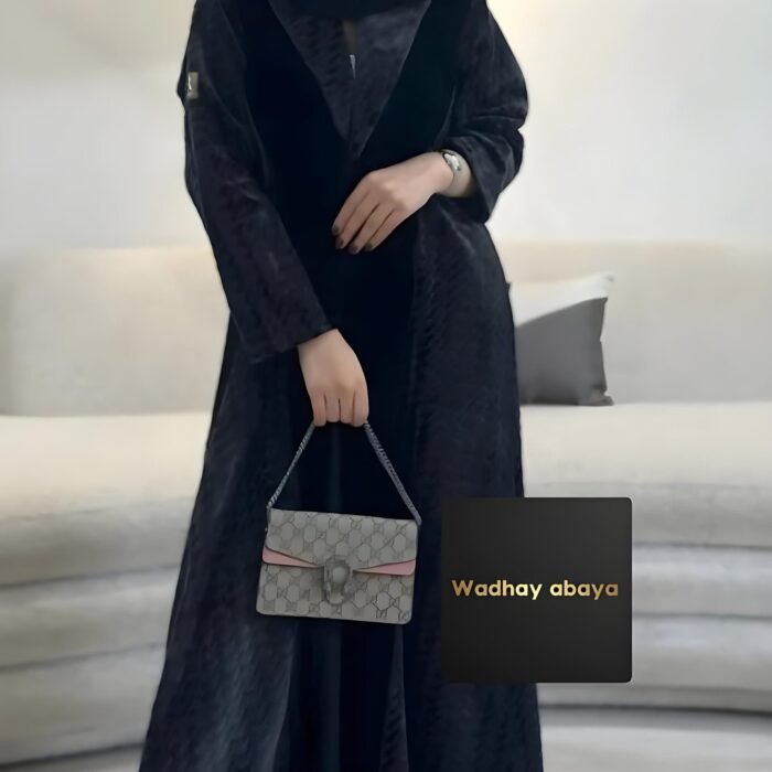 Premium Textured Black Travel Abaya - Wadhay Abaya's | Elitez - Image 1